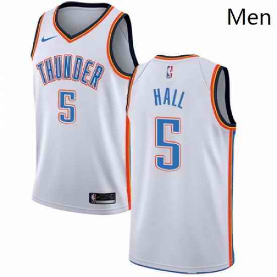 Mens Nike Oklahoma City Thunder 5 Devon Hall Swingman White NBA Jersey Association Edition